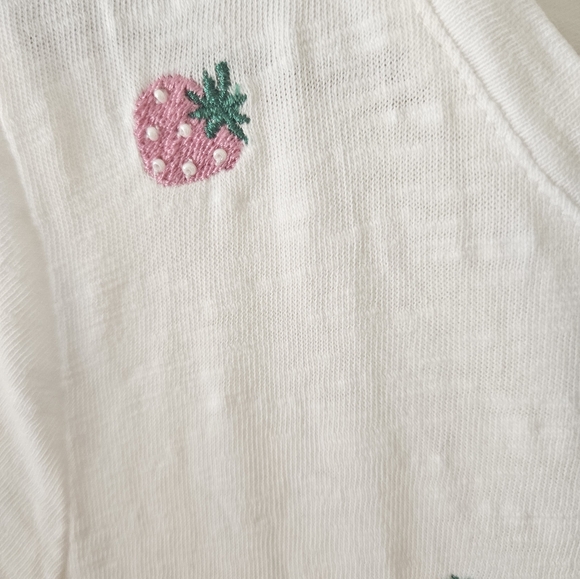 Strawberry ans cherry embroidered short sleeve tshirt - Picture 3 of 4